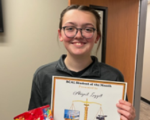 Congratulations to  Abigail Leggett for being BCAL Student of the Month